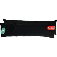 Famanu – Overtrek 40 x 145 cm set van 2 kussenslopen kussenhoes met ritssluiting 100% katoen Oeko Tex gecertificeerd ademend kussensloop voor zijslaapkussen
