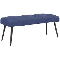 vidaXL Bank met knopen tufting Politieblauw 110 x 40 x 46 cm Fluweel