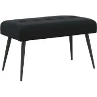 vidaXL Bank met knopen tufting Zwart 80 x 40 x 46 cm fluweel
