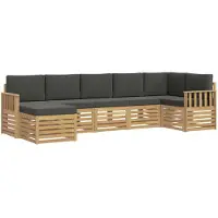 vidaXL Buiten bank set 7 pcs Wit en antracietkleurig