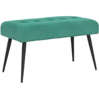 vidaXL Bank met knopen tufting Turquoise 80 x 40 x 46 cm fluweel