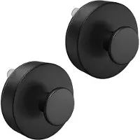 Famanu – Set van 2 vacuüm zuignaphaken, ABS heavy-duty handdoekhaak, waterdicht, verwijderbaar en herbruikbaar voor badkamer, keuken of glazen deur, zwart