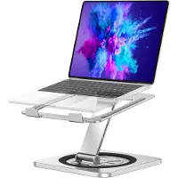 Famanu – Laptopstandaard met 360° Draaischijf - Verstelbare Laptopstandaard - - Geventileerde - Opvouwbare Notebookstandaardhouder voor Teamwork - Compatibel met HP (10-16")