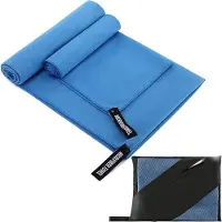 Famanu – Ultralichte sneldrogende handdoek - compact en absorberend - ideaal als sporthanddoek - strandlaken of reishanddoek - lichtgewicht en snel droog - blauw