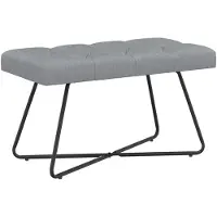 vidaXL Bank met knopen tufting Lichtgrijs 80 x 40 x 46 cm Stof