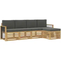 vidaXL Buiten bank set 5 st Wit en antracietkleurig Polyester
