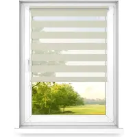 Time4blinds dag en nacht dubbel rolgordijn mini - raamrolgordijn dag en nacht - rolgordijn zonder boren - zonwering - rolgordijnen voor slaapkamers - 1300x1200mm – Crème – Linkszijdig