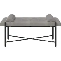 vidaXL Knopgestoffeerde Bank met Kussens Lichtgrijs 110 x 40 x 46 cm