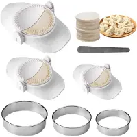Markenlos – Dumpling en empanada maker set met 3 formaten deegvormen snijder en RVS lepel
