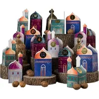 Famanu – Ramadan kalender om te knutselen en te vullen - huisjes set - 30 kleurrijke vouwdozen om op te zetten en te versieren