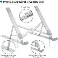 Famanu - Verstelbare aluminium laptopstandaard draagbaar met 7 hoogtestanden geschikt voor laptops tot 17.3 inch