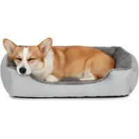 Markenlos Honden- en kattenbed – Zacht bed met verhoogde rand – Afmetingen 45 x 60 cm – Antislip en wasbaar