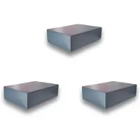 Famanu - Set van 3 vitrines, kleine antraciet wandplanken voor decoratieve objecten
