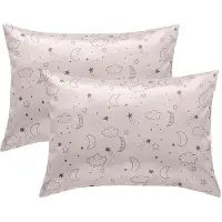 Famanu - Peuter kussenslopen 49x36 cm satijn set 2, baby zijdeachtig satijn, envelopsluiting zacht en wasbaar voor reizen