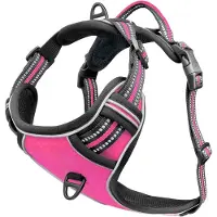 Famanu – Hondentuigje voor Kleine Honden - Reflecterend Borsttuig met Handvat & Zakje voor GPS Tracker - Anti-Trek Hondenharnas - Ademend Veiligheidstuig met Reflectiebanden - XS - Kleur:Roze
