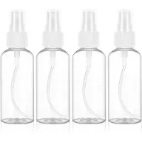 Famanu – Set van 4 mini spuitflessen van 50 ml, ideaal voor reizen, huidverzorging en reinigen, met etiketten