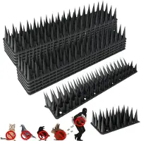 Famanu – Verbeterde duif spikes - tuin hoge vogel spikes hek muur spikes dekking tussen 3 m tot 6m - vogel eekhoorn duif kat vos afschrikmiddel spikes - 10 Pack Anti Bird spikes (zwart)