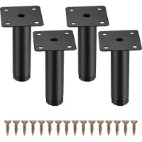 Famanu - 4 stuks Meubelpoten, 10 cm verstelbare meubelpoten, metalen kastpoten, bankvervanging, steunpoten voor meubels, bank, tafel, stoel, bureau, keuken, kast, kasten, poten (10 cm)