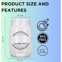 Famanu - Potten met brede mond - 1 gallon (4 l/120 oz) zuurkool fermentatiepotten - grote glazen kombucha pot met 2 schroefdeksels - ideaal voor Kimchi container, beitsen, fermenteren en voedselopslag