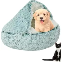 Famanu - Fluffy hondenbed schelpvorm 50cm kattenbed Warm dierenbed Huisdierenbed Wasbare hondenbank Kattenbank Pluche hondenmand Kattenmand Zacht knuffelbed om binnen te slapen