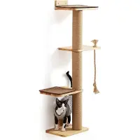 Famanu - Krabpaal van hout en rubber, duurzaam kattenmeubel voor kittens en volwassen katten