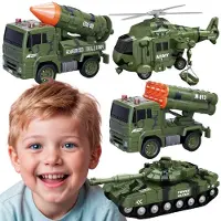 Woopie militaire voertuigset met lanceertankhelikopter 4-delig schaal 1:20 - UNI