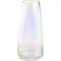 Famanu – Kleurrijke geïriseerde glazen vaas - Moderne hoge vaas voor bloemen - decoratie in thuiskantoor - woonkamer - middenstukken - 22 × 10 cm