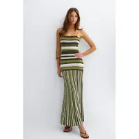 Gina Tricot  - Multistripe knitted dress - Gebreide jurken - Groen - M - Dames