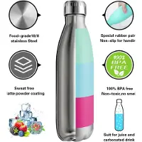 Famanu -Thermosfles, 500 ml, roestvrij stalen drinkfles, lekvrij en BPA-vrij, thermosfles voor school, sport, werk, warme dranken voor 12 uur en koud 24 uur