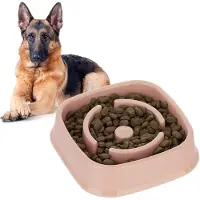 Famanu – Anti-schrokbak hond - voerbak tegen schrokken - 800 ml - stimuleert traag eten - vaatwasserbestendig - in het roze