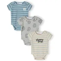 MINOTI Rompertje/body blauw / grijs / stone grey