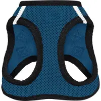 Famanu – Hondentuig - mesh voor alle weersomstandigheden - reflecterend - tegen trekken - kleine - middelgrote honden - katten - met klittenband - gesp - dubbele D-ringen - blauw/zwarte bies - M