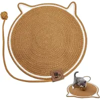 Famanu Krabmat voor katten met speeltje – Krabmat voor katten in de vorm van een kattenoren