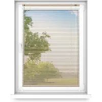 Fart Produkt time4blinds - Binnenjaloezieën Zonder Boren - Aluminium Jaloezieën - Aluminium Rolgordijnen voor Woonkamer, Slaapkamer, Keuken, Kantoor - met Koordgeleiders - Zandbruin, Rechts, 1400x800