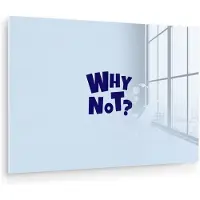 MuchoWow Glasschilderij 60x40 cm - Schilderij acrylglas - Why not - Blauw - Licht blauw - Quote - Foto op glas - Muurdecoratie woonkamer - Wanddecoratie slaapkamer - Schilderijen