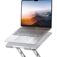 Famanu – Verstelbare aluminium laptopstandaard voor bureau - opvouwbare en draaibare notebookhouder voor laptops en tablets van 10 tot 17,3 inch