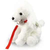 Rappa ECO knuffel hond Poedel 28 cm - realistische knuffel van recyclede PET flessen - wit