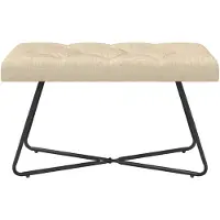 vidaXL Bank met knopen tufting Crèmekleurig 80 x 40 x 46 cm Stof