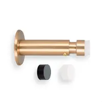 Famanu – Verstelbare wanddeurstopper 88–125 mm – RVS met wit siliconenrubber – schokabsorberend