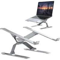 Famanu – Verstelbare laptopstandaard voor bureau - draagbare laptopverhoger, computernotebookhouder (13,3-17,3 inch) (zilver)