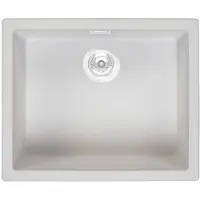 Pure.Sink Witte spoelbak 50x40cm onderbouw en opbouw met automatische witte plug 1208971903