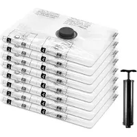 Famanu – 8 XXL vacuüm opbergzakken - ruimtebesparende zakken met reishandpomp - compressiezakken voor kleding - beddengoed - kussens - dekbedden - dekens