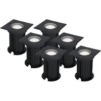 HOFTRONIC™ 6x Ramsay dimbare LED grondspot - Vierkant - Zwart - 6000K daglicht wit - 5 Watt - IP67 straal waterdicht - 3 jaar garantie Grondspot buiten 230V