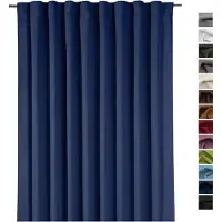 Famanu – Gordijn XXL deco - gordijn - ondoorzichtig - verduisteringsgordijn - thermogordijn - 245 x 275 cm - koude - en warmte - isolatie ... uitpakken - ophangen - klaar type 139 (donkerblauw)