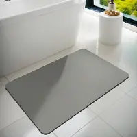 Famanu – Douchemat - luxe badmat extra zacht 100% katoen - omkeerbare badmatten antislip - wasbaar - super absorberend - sneldrogend - saliegroen badkamertapijt - 50 x 50 cm vierkant - kleine badmat