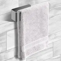 Famanu – Zelfklevende handdoekhouder voor badkamer, 19 cm, wandmontage, roestvrij staal, zonder boren, sterk zelfklevend