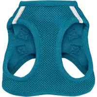 Famanu – All Weather Mesh - reflecterend - anti-trek harnas voor kleine - middelgrote honden en katten - veilig met klittenband sluiting - gesp - dubbele D-ringen - turquoise - XXS