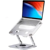 Famanu - Laptopstandaard - Standaard van Aluminiumlegering, 360 ° Rotatie, Pc, Opvouwbaar, , in Hoogte en Hoek Verstelbaar, Compatibel met iPad, Laptops en Tablets Onder 17 inch