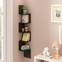 Famanu - Houten wandplank espresso bruin, tijdloos design voor woonkamer of kantoor