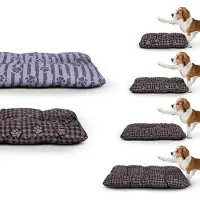 Famanu - Hondenkussen 70x100x15cm (LxBxH) – bruin – hondenmand gevoerd in vele maten M-XXL, kleine tot grote honden, hondenbed